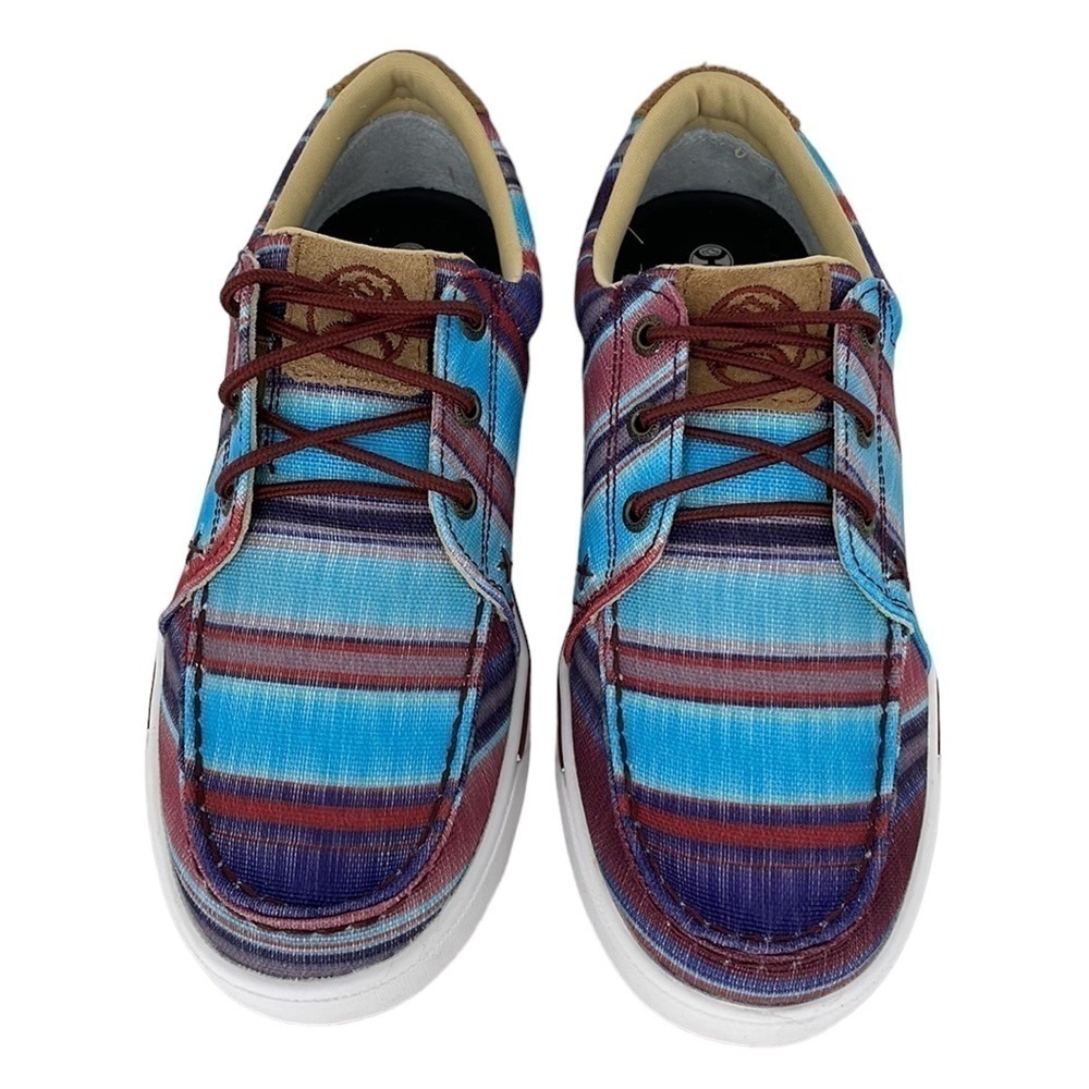 Twisted X NWT Women’s Shoe Hooey Loper Blue Red Multi Leather Rice Husk Size 7